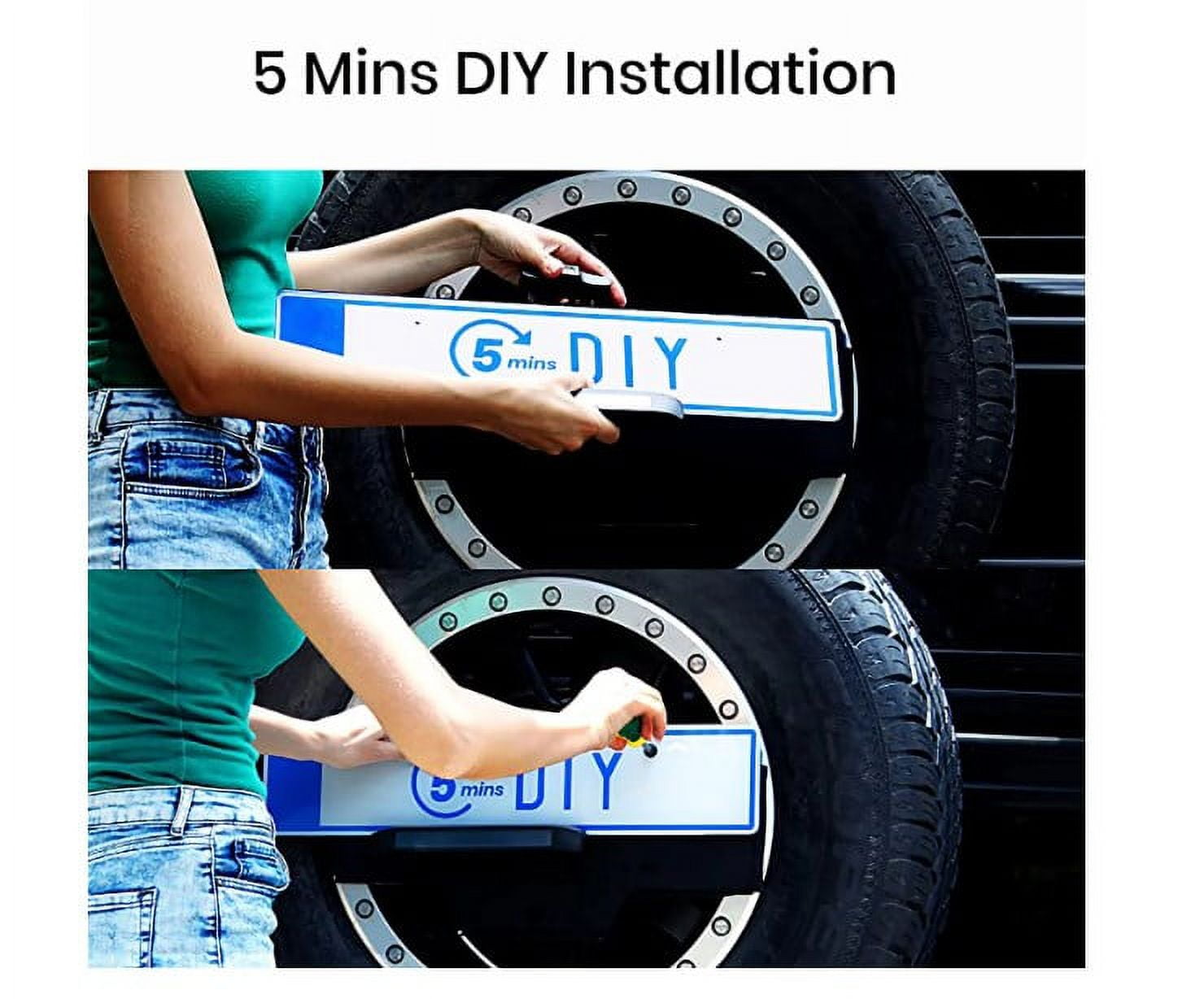 Auto-Vox Solar Wireless Backup Camera for Cars, 5'' Monitor Back Up Camera System with License Plate Rearview Camera for Trucks ( Solar1-C)