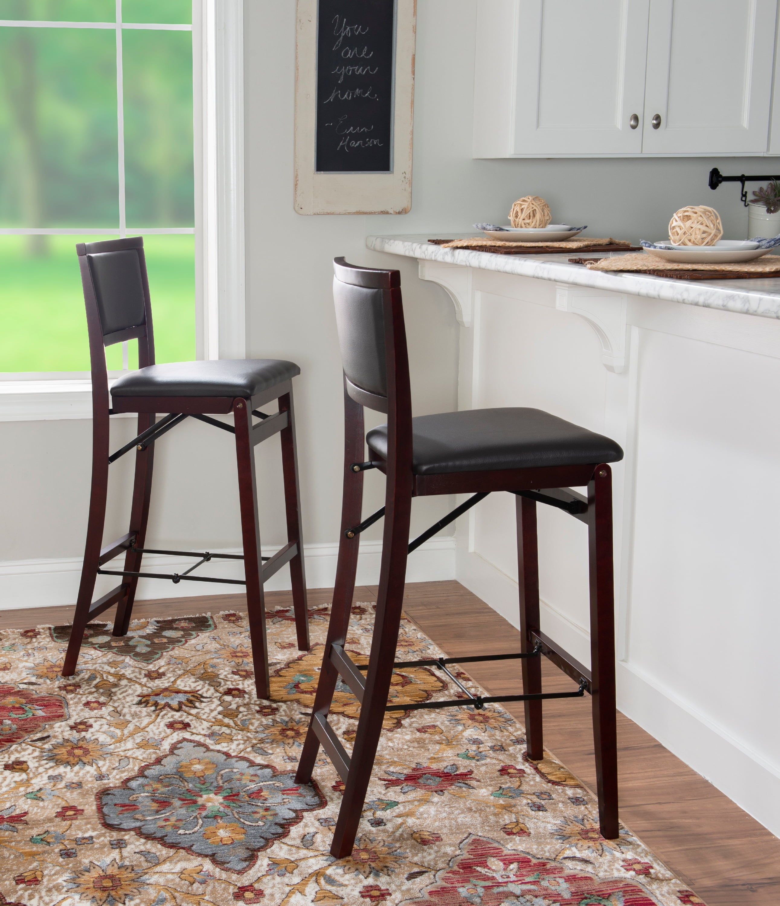 Linon Kristle Folding Padded Bar Stool, 30