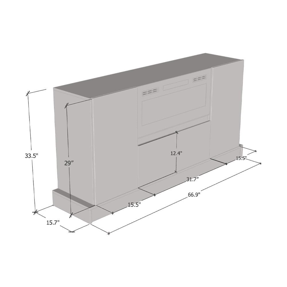 Mercado 01 BL-EF Fireplace Sideboard