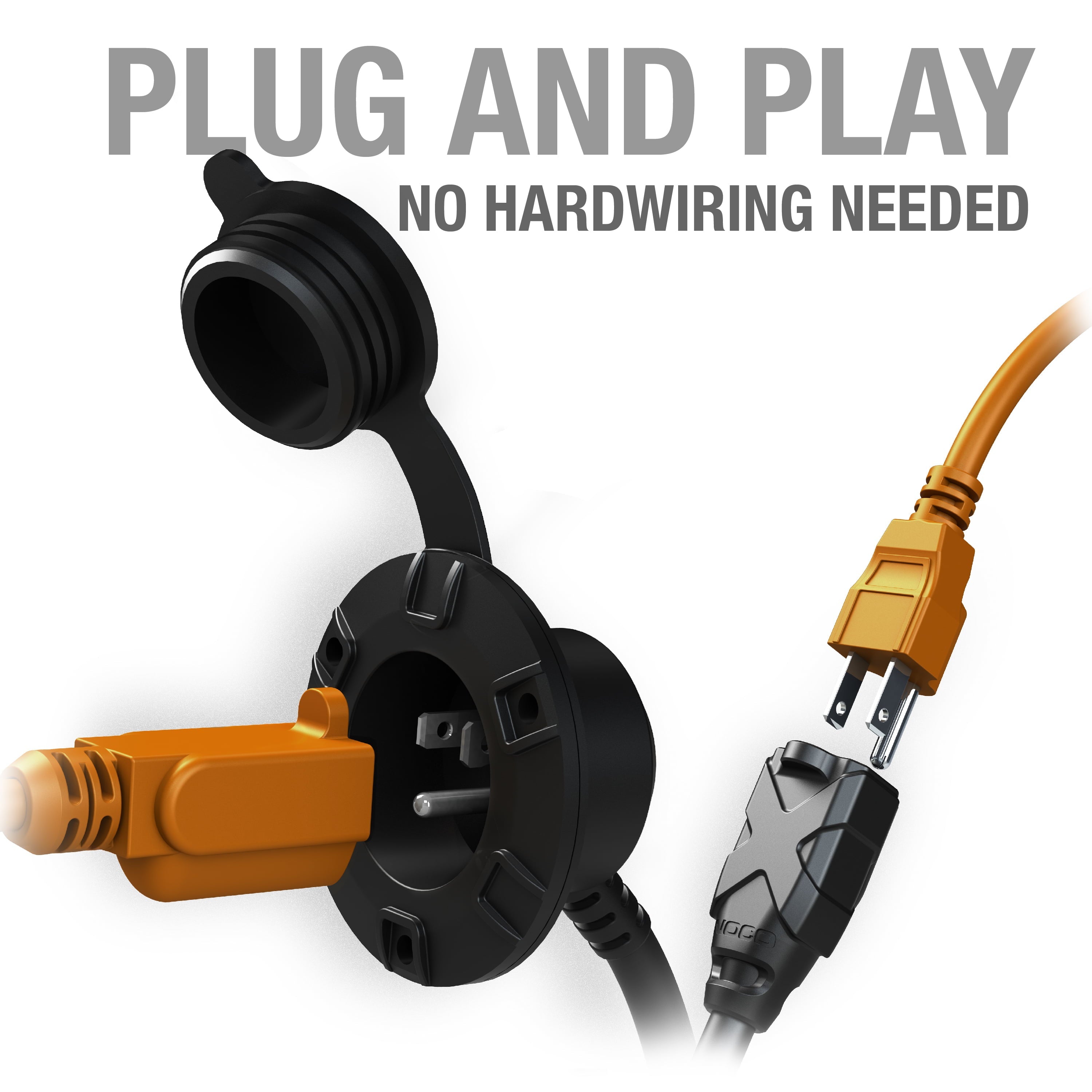 NOCO GCP1 15A 125V AC Port Plug with 16-Inch Integrated Extension Cord