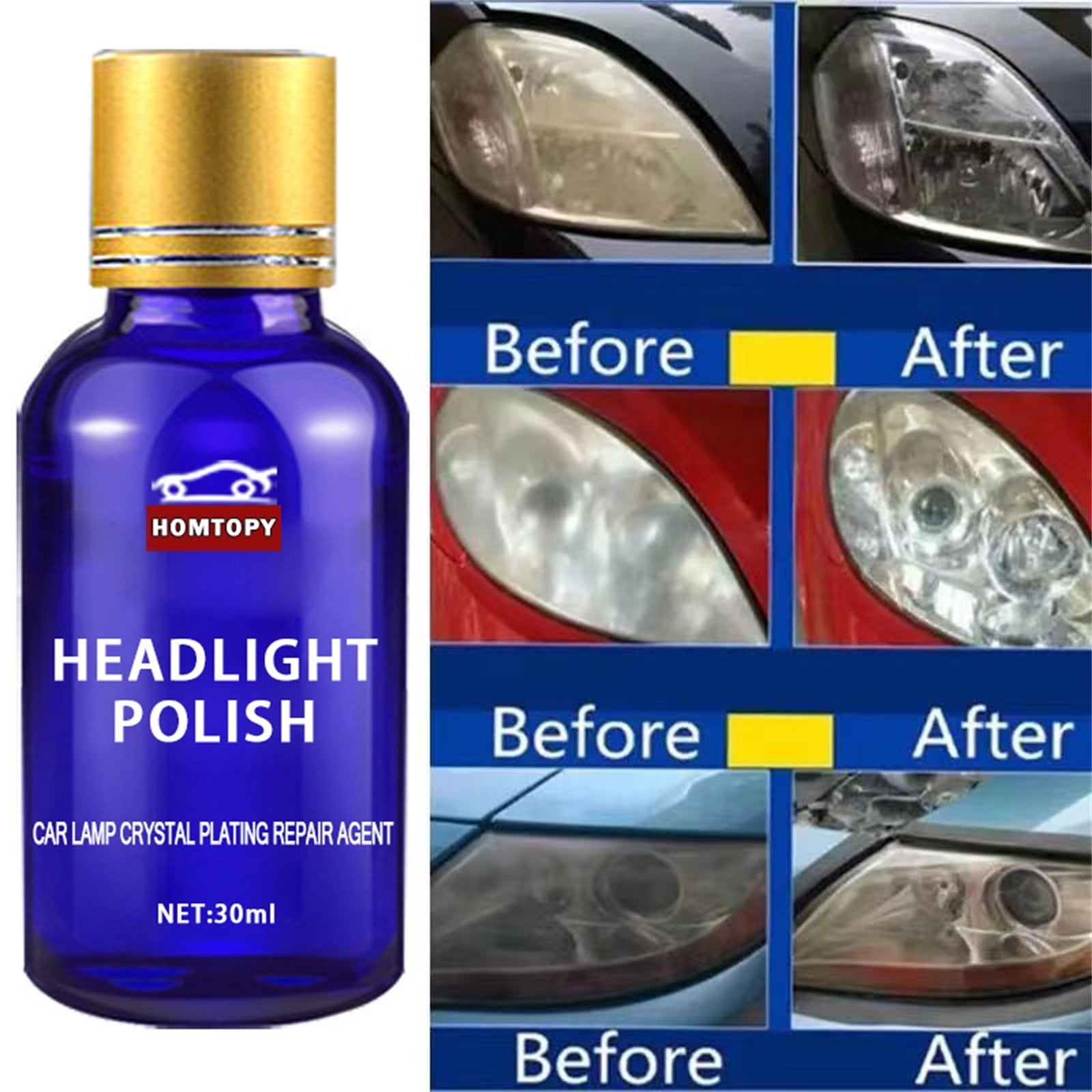 30MLUltra Headlight Restoration Kit Vehicle Headlamp Headlamp Repair Fluid Repair Tool Set Of Innovative Headlight Repair Polish, Car Headlight Repair Fluid, Car Headlight Cleaner