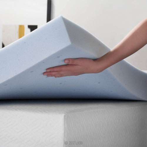 LUCID 4 Inch Gel Memory Foam Mattress Topper-Ventila<wbr/>ted Design-Ultra Plush-Full