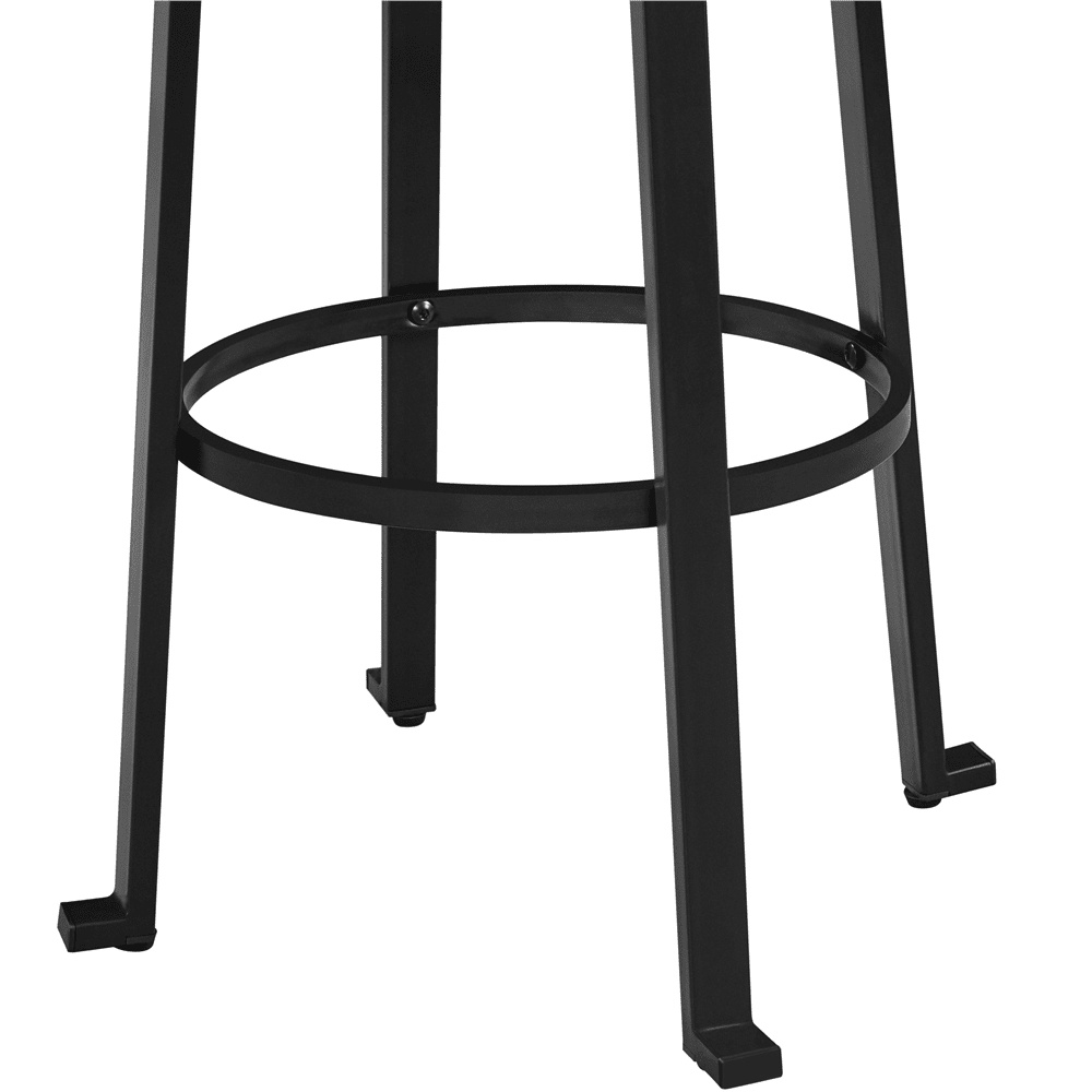 Topeakmart 2pcs 29.5''H Backless Metal Frame Bar Stools with Round Top, Rustic Brown