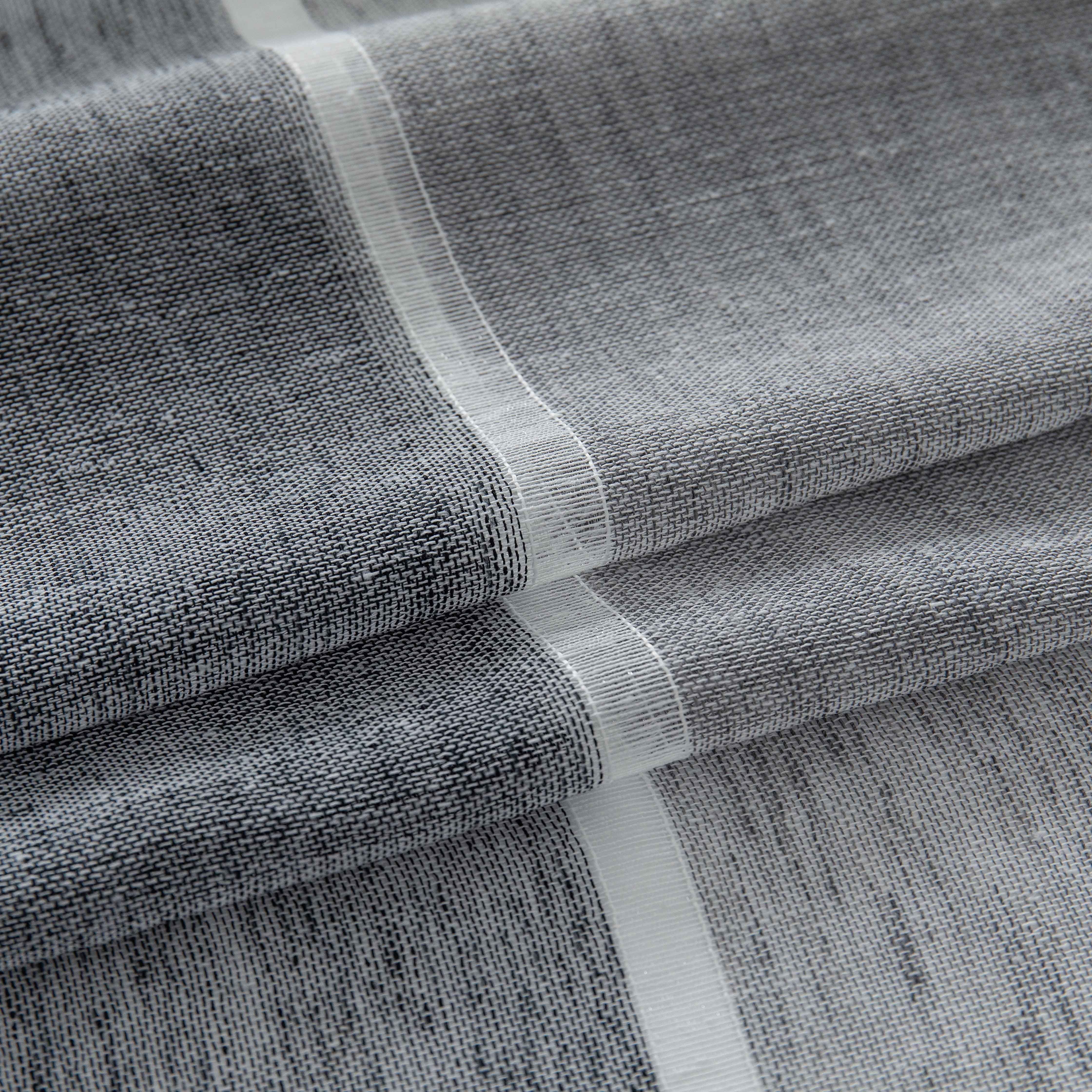 Moutainwind Striped Semi-Sheer Grommet Curtain Panels (Set of 2), Grey, 52