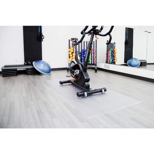 Clear 32 in. x 72 in. Polyvinyl Exercise Equipment Mat (16 sq. ft.)