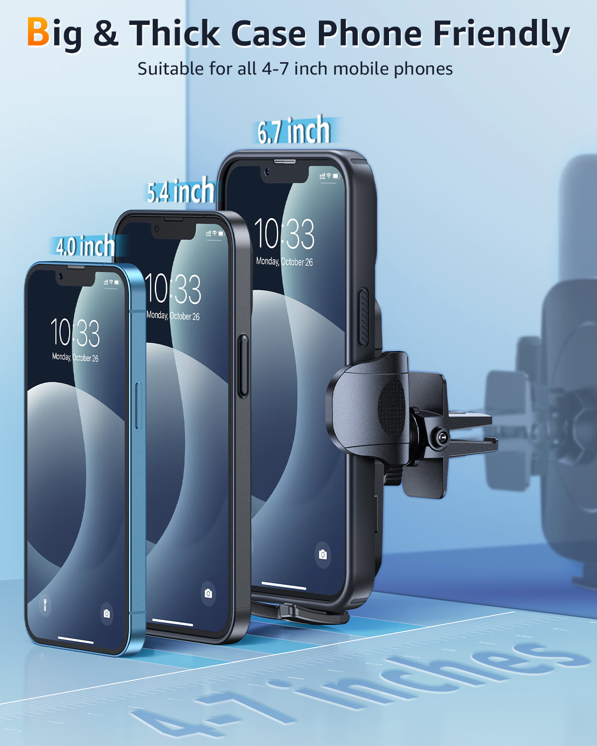 2023 Military-Grade Super Suction & Stable  Universal Car Phone Mount Humixx, Car Holder for Dashboard Air Vent Windshield, 360  Rotatable Long Arm Cell Phone Holder for All Mobile Phones