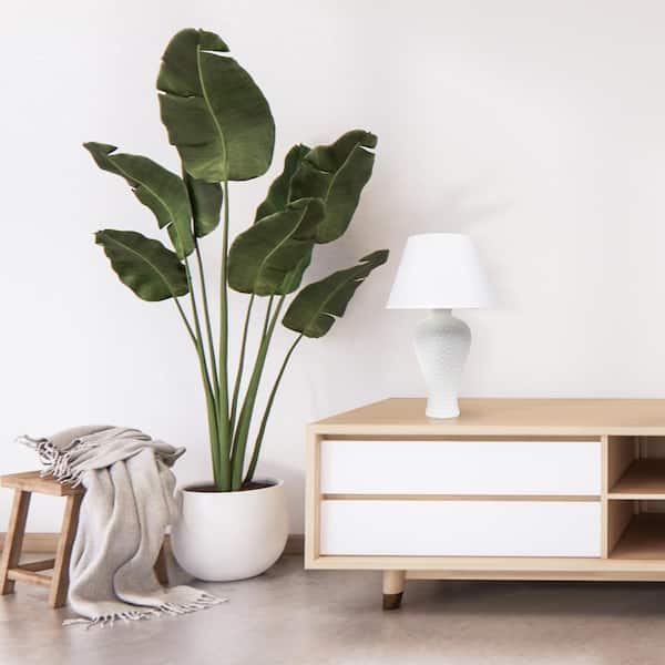 20.08 in. White Traditional Ceramic Textured Imprint Winding Table Desk Lamp with Matching Empire Fabric Shade