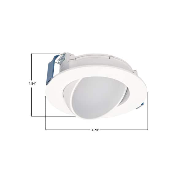 HLA Series 4 in. Adjustable CCT Canless IC Rated Dimmable Indoor, Outdoor Integrated LED Recessed Light Gimbal Trim