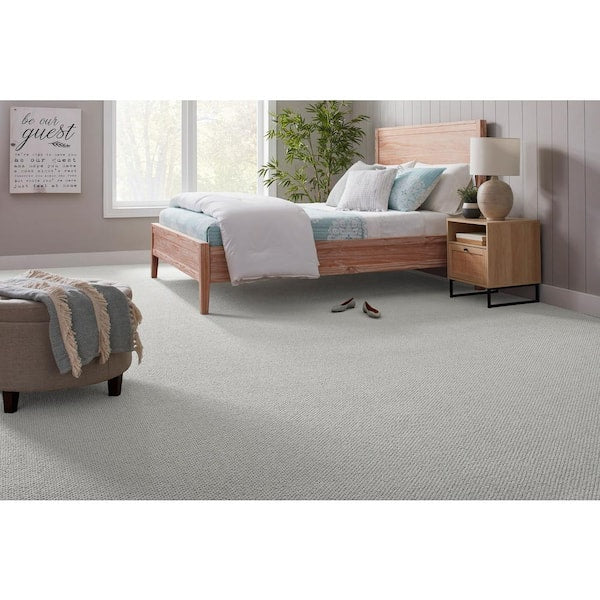 Abbottsgate Ice Wall Gray 44 oz. Triexta Patterned Installed Carpet