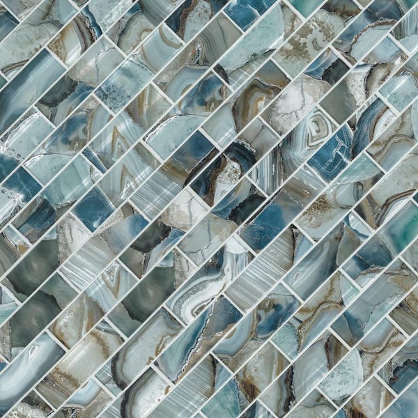 Night Sky 11.81 in. x 11.81 in. Textured Glass Subway Wall Tile (9.7 sq. ft./Case)