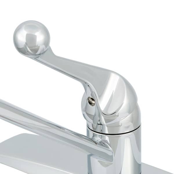 Classic Single-Handle Standard Kitchen Faucet with Side Sprayer and Fittings in Chrome