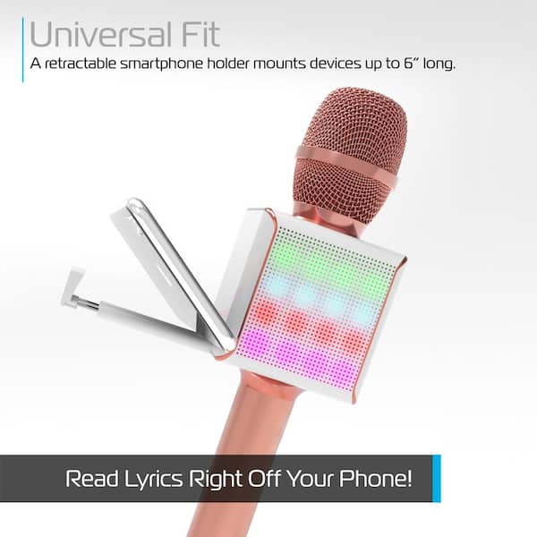 Pop Solo LED Karaoke Microphone in Rose Gold
