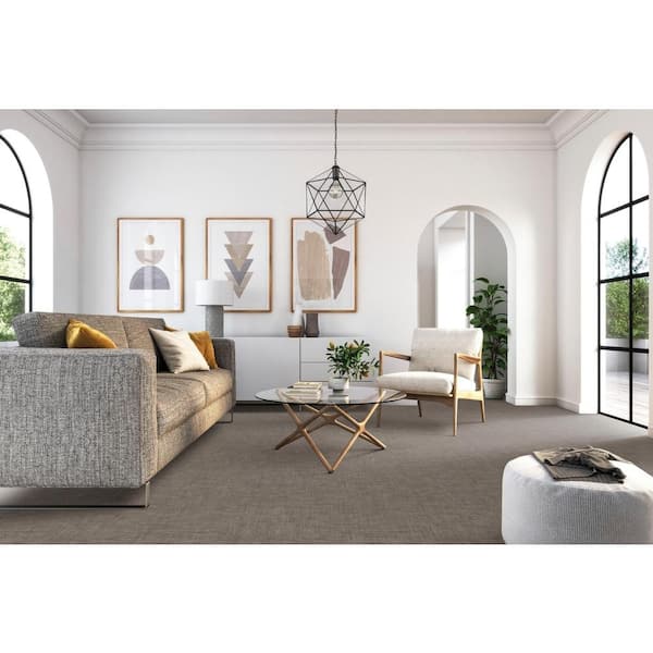 Tailored - Steele - Gray 38 oz. SD Polyester Pattern Installed Carpet