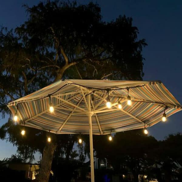 12 Light 24 ft. Outdoor Plug-in LED Edison Bulb Commercial Ready String Light