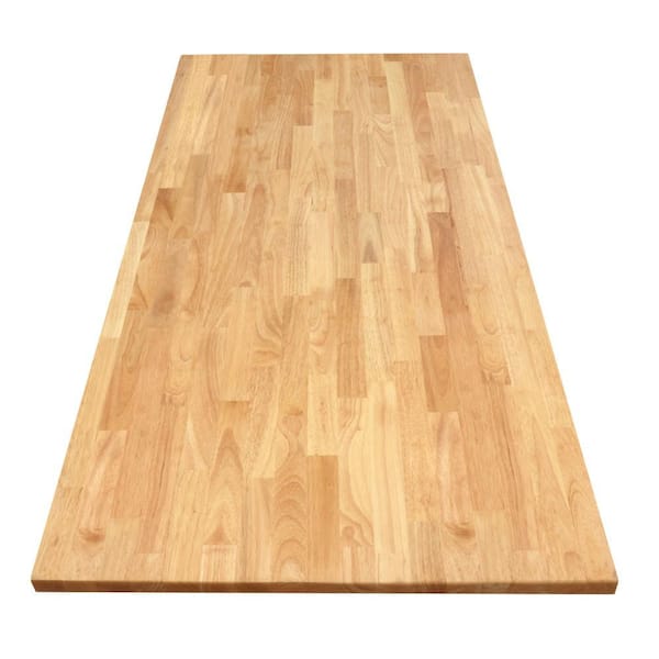 6 ft. L x 25 in. D Unfinished Hevea Solid Wood Butcher Block Countertop With Eased Edge