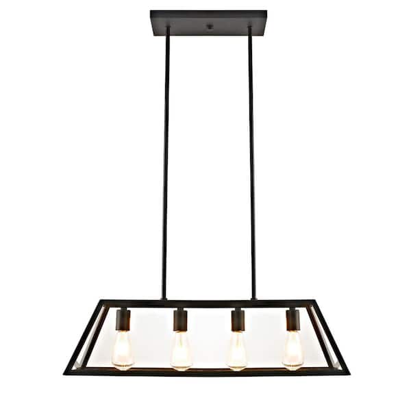 Alla 4-Light Dark Bronze Modern Industrial Chandelier