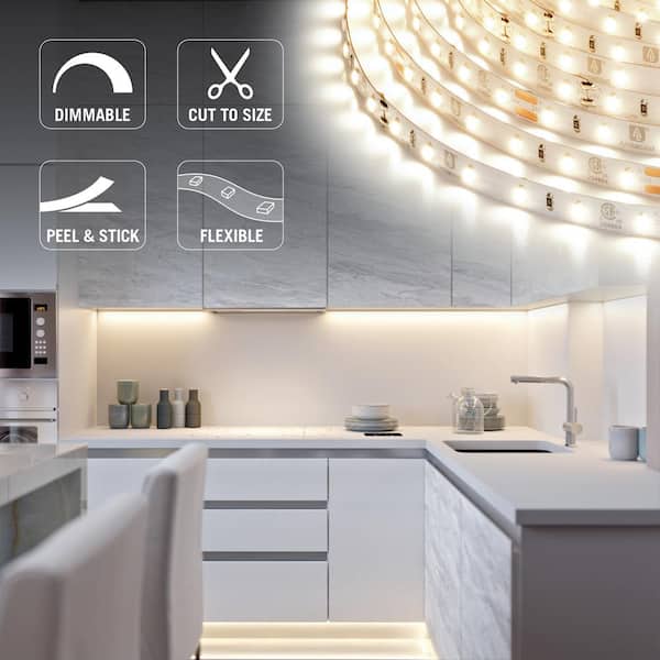 RibbonFlex Pro 16.4 ft. (5 m) 24-Volt White High CRI LED Tape Light, Bright (4000K), 60 LEDs/m