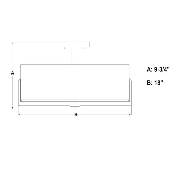 Surrey 18-in W Natural Brass Mid-Century Modern Semi Flush Mount Ceiling Light White Linen Drum Shade