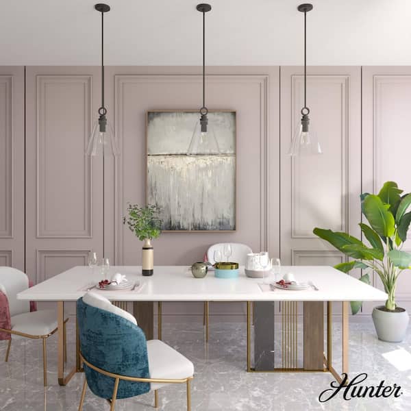 Klein 1-Light Noble Bronze Island Pendant Light with Clear Glass Shade