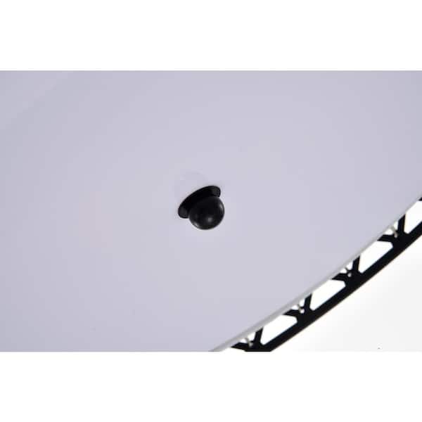 Belle 15 in. 3-Light Glam Antique Black Semi-Flush Mount with Crystal Beaded Drum Shade