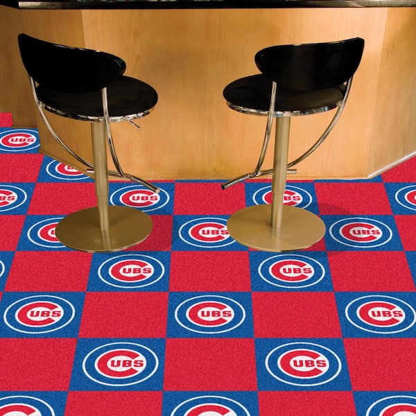 Chicago Cubs Blue Residential 18 in. x 18 in. Peel and Stick Carpet Tile (20 Tiles/Case) 45 sq. ft.