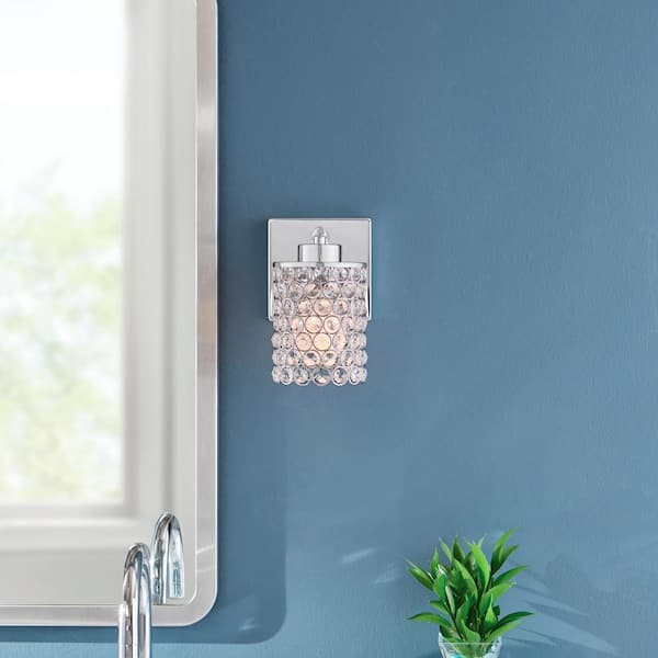 1-Light Chrome Wall Sconce