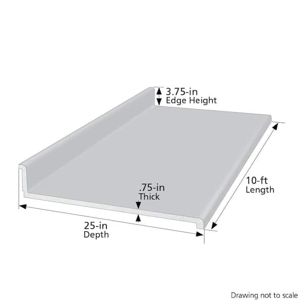 Wilsonart 10 ft. Straight Laminate Countertop in Textured Anzio Marble with Waterfall Edge and Integrated Backsplash