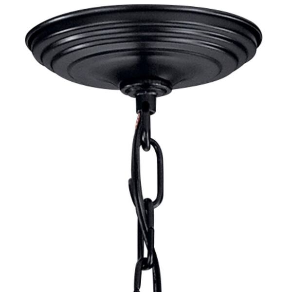 Larkin 8-Light Black Traditional Candle Cage Foyer Pendant Hanging Light