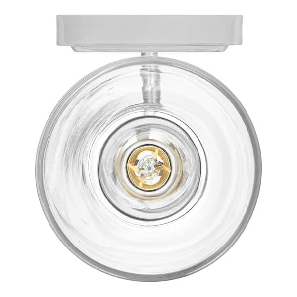 Wakefield 5.25 in. 1-Light Chrome Modern Wall Sconce with Clear Glass Shade