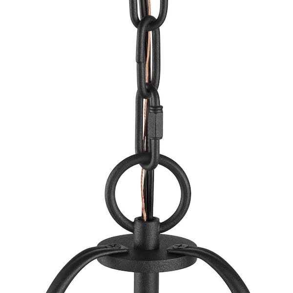 Southbourne 3-Light Matte Black Pendant with Open Steel Cage Frame