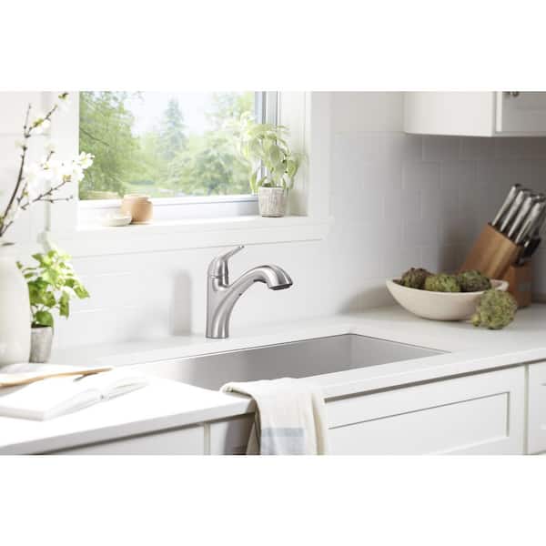Jolt Single Handle Standard Kitchen Faucet in Vibrant Stainless