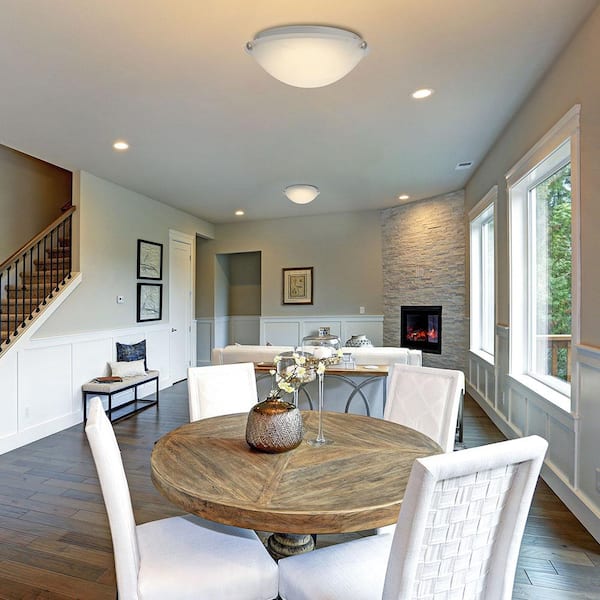 Chalene 15 in. 1-Light Pewter Clip Integrated LED Flush Mount