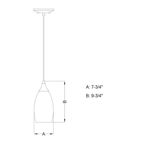 Milano 1-Light Satin Nickel Mini Pendant Ceiling Light Blue Glass