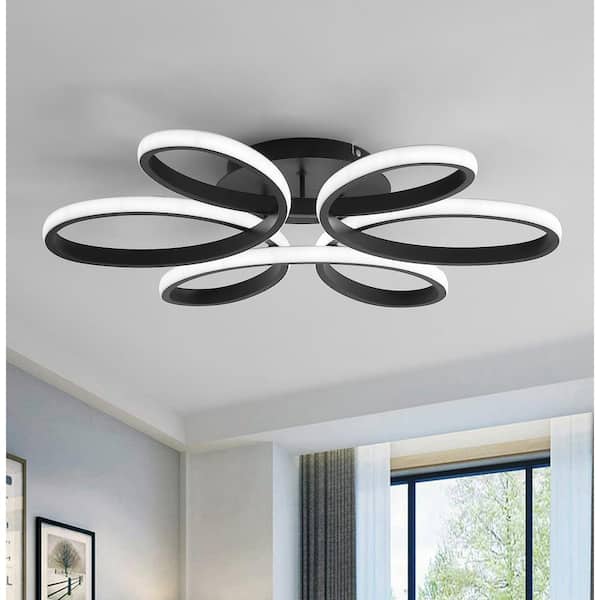 22.8 in. 1-Light Modern Linear Creative Design LED Flush Mount Ceiling Lighting Fixtures