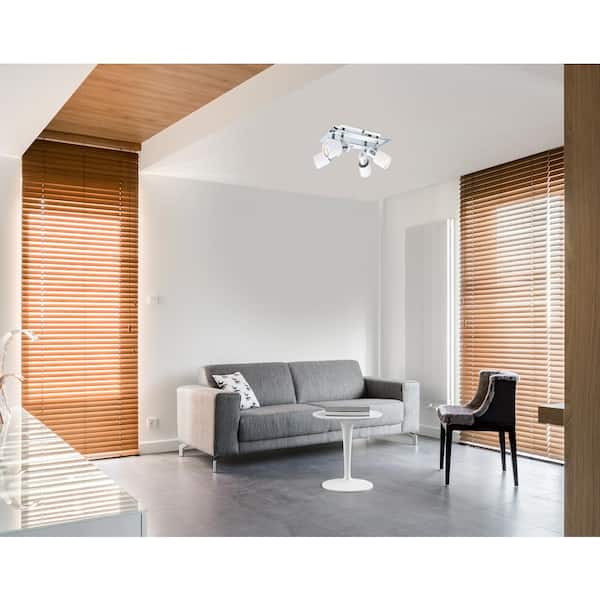 Davida 10.54 in. 4-Light Chrome Semi-Flush Mount