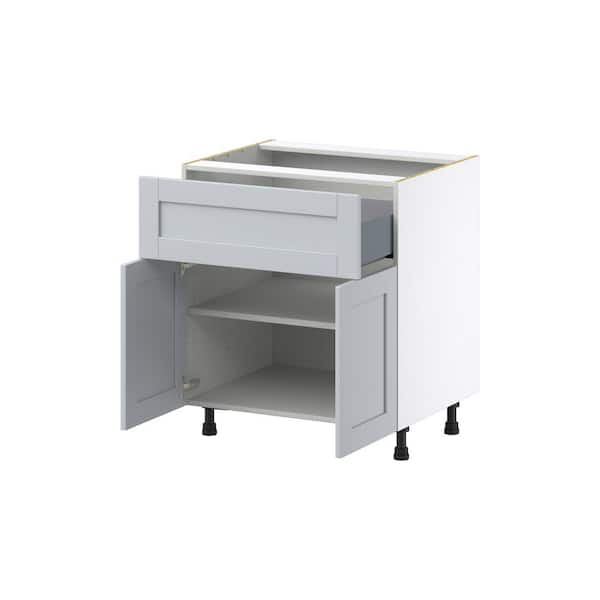 Cumberland Light Gray Shaker Assembled Base Kitchen Cabinet with a Drawer (30 in. W x 34.5 in. H x 24 in. D)