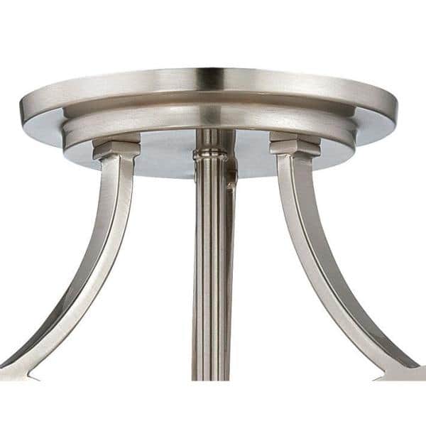 Overland Park 16.5 in. 3-Light Brushed Nickel Semi-Flush Mount Light