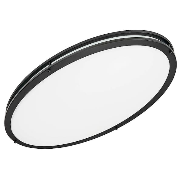 Owens 32.25 in. x 18 in. Integrated LED Flush Mount Ceiling Light in Matte Black