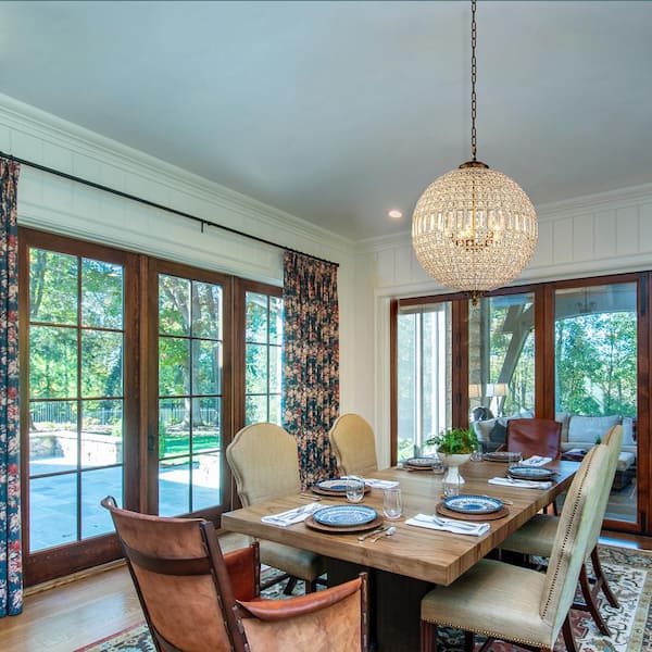 Allenglade 5-Light Unique Antique Gold Globe Chandelier with Crystal Accents