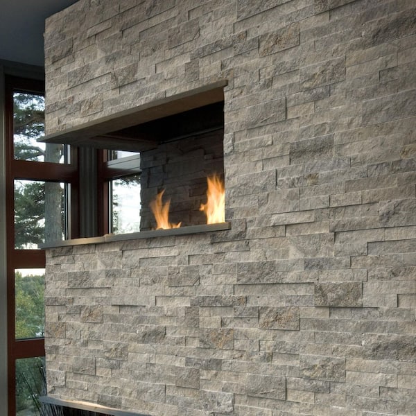 Trevi Gray Ledger Panel 6 in. x 24 in. Natural Travertine Wall Tile (6 sq. ft./Case)