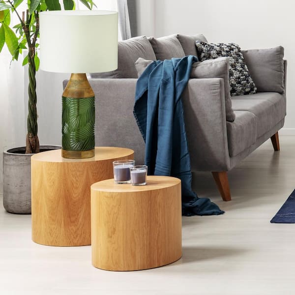 Zooey 26 in. Green Glass and Brown Wood Table Lamp