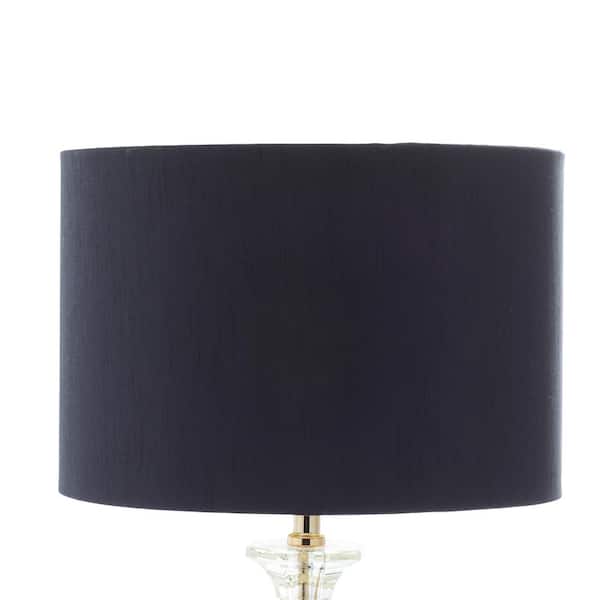 24 in. Black Crystal Task and Reading Table Lamp with Gold Accents