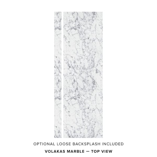 8 ft. L x 25 in. D Engineered Composite Countertop in Volakas Marble with Satin Finish