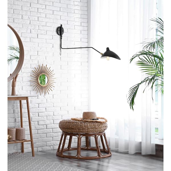 Frank 8.5 in. Black Iron Retro LED Swing Wall Sconce