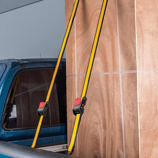 8 ft. x 1-1/2 in. 500 lbs. Swivel Hook Cam Buckles Set with Soft Straps Yellow (4-Piece)