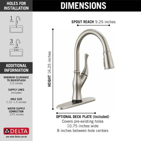 Ophelia Single Handle Touch-On Pull Down Sprayer Kitchen Faucet with Touch2O Technology in Stainless Steel