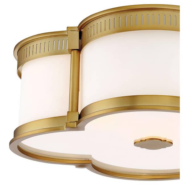 100-Watt Equivalence 16.25 in. Liberty Gold Integrated LED Flushmount