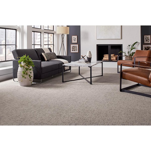 Lake Mohr  - Rocky Buff - Gray 45 oz. Triexta Pattern Installed Carpet