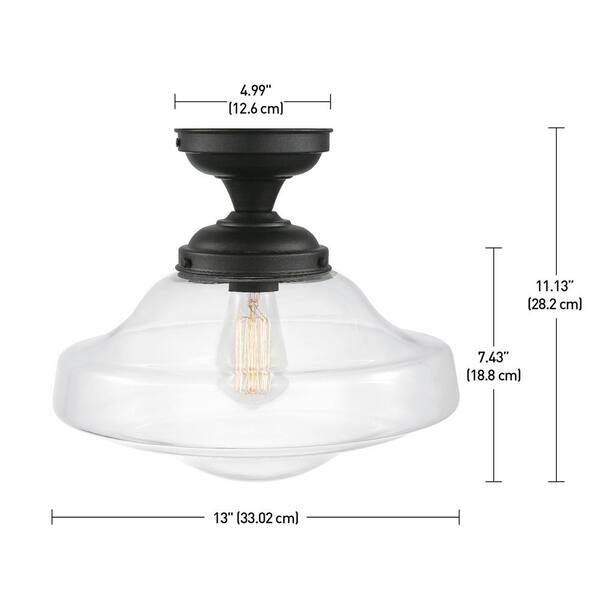 Lucerne 1-Light Dark Bronze Semi-Flush Mount