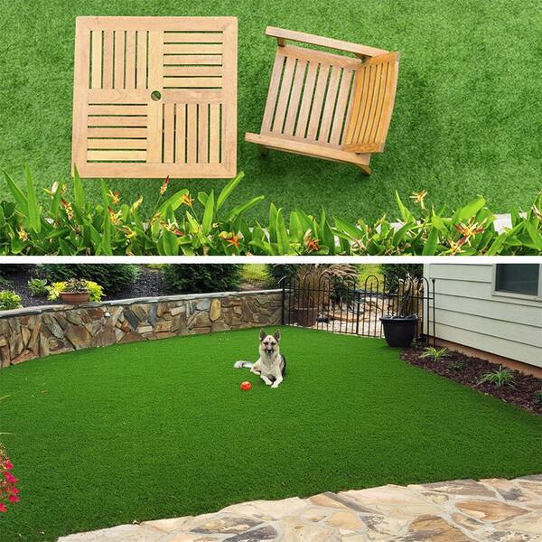 Premium Landscape 12 ft. W x Cut to Length 4 Tone Green Artificial Grass Turf
